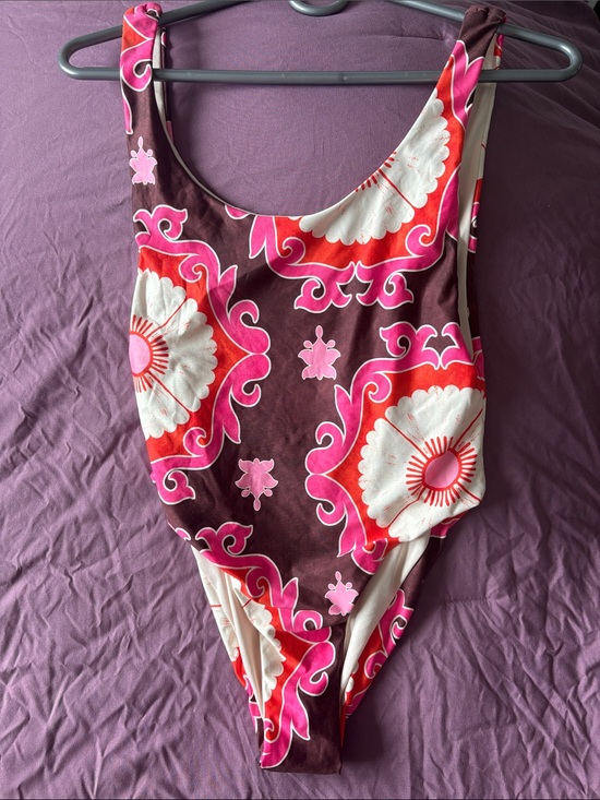 Free People Other - Free People Pink Red Brown Floral One-Piece Swimsuit